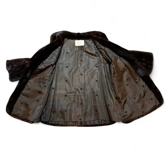 Jonclif Vintage Chocolate Luxury Mink Coat, XL